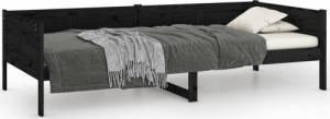 vidaXL vidaXL Łóżko dzienne, czarne, lite drewno sosnowe, 90x190 cm 2