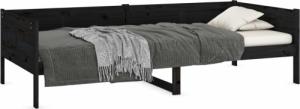 vidaXL vidaXL Łóżko dzienne, czarne, lite drewno sosnowe, 90x190 cm 3