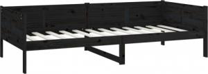vidaXL vidaXL Łóżko dzienne, czarne, lite drewno sosnowe, 90x190 cm 4