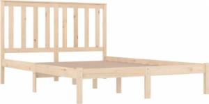 vidaXL vidaXL Rama łóżka, lite drewno sosnowe, 135x190 cm, podwójna 4