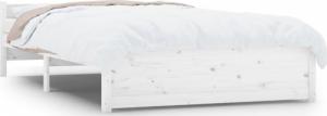 vidaXL Rama łóżka, biała, lite drewno, 140 x 200 cm 2