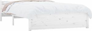 vidaXL Rama łóżka, biała, lite drewno, 140 x 200 cm 3