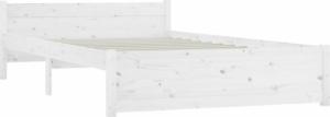 vidaXL Rama łóżka, biała, lite drewno, 140 x 200 cm 4