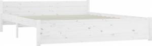 vidaXL vidaXL Rama łóżka, biała, lite drewno, 150x200 cm, King Size 4