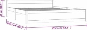 vidaXL vidaXL Rama łóżka, biała, lite drewno, 150x200 cm, King Size 9