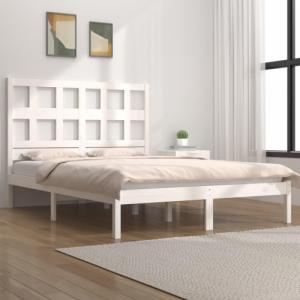 vidaXL vidaXL Rama łóżka, biała, lite drewno sosnowe, 180x200 cm, Super King 1