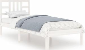 vidaXL Rama łóżka, biała, lite drewno, 100 x 200 cm 2