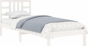 vidaXL Rama łóżka, biała, lite drewno, 100 x 200 cm 3