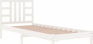 vidaXL Rama łóżka, biała, lite drewno, 100 x 200 cm 4