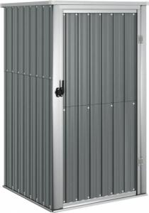 vidaXL vidaXL Szopa ogrodowa, szara, 88x89x161 cm, stal galwanizowana 2