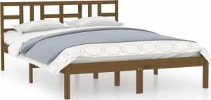 vidaXL vidaXL Rama łóżka, miodowy brąz, lite drewno, 200 x 200 cm 2