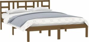 vidaXL vidaXL Rama łóżka, miodowy brąz, lite drewno, 200 x 200 cm 3