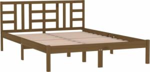 vidaXL vidaXL Rama łóżka, miodowy brąz, lite drewno, 200 x 200 cm 4