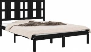 vidaXL Rama łóżka, czarna, lite drewno sosnowe, 140x190 cm 3