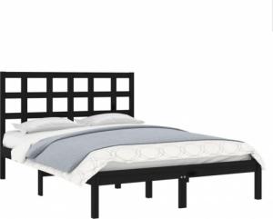 vidaXL vidaXL Rama łóżka, czarna, lite drewno, 140x190 cm 3