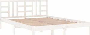 vidaXL Rama łóżka, biała, lite drewno, 150x200 cm, King Size 3