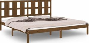 vidaXL Rama łóżka, miodowy brąz, lite drewno sosnowe, 200 x 200 cm 2