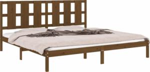 vidaXL Rama łóżka, miodowy brąz, lite drewno sosnowe, 200 x 200 cm 3
