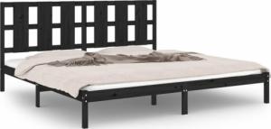 vidaXL Rama łóżka, czarna, lite drewno sosnowe, 200 x 200 cm 2