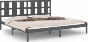 vidaXL vidaXL Rama łóżka, szara, lite drewno sosnowe, 200 x 200 cm 2