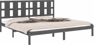 vidaXL vidaXL Rama łóżka, szara, lite drewno sosnowe, 200 x 200 cm 3