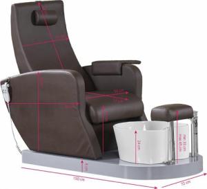 Azzurro FOTEL SPA DO PEDICURE AZZURRO 016B BRĄZOWY 7