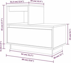 vidaXL vidaXL Szafka nocna, 60x34x51 cm, lite drewno sosnowe 9