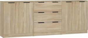 vidaXL 3-częściowa komoda, kolor dąb sonoma 2