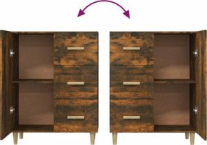 vidaXL Komoda, przydymiony dąb, 69,5x34x90 cm 8