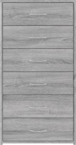 vidaXL Komoda z 6 szufladami, szary dąb sonoma, 50x34x96 cm 5