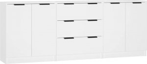 vidaXL vidaXL 3-częściowa komoda, biała, materiał drewnopochodny 2