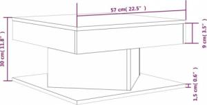 vidaXL vidaXL Stolik kawowy, przydymiony dąb, 57x57x30 cm 5