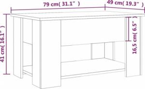 vidaXL vidaXL Stolik kawowy, dąb sonoma, 79x49x41, materiał drewnopochodny 8