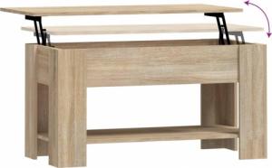vidaXL vidaXL Stolik kawowy, dąb sonoma, 101x49x52cm, materiał drewnopochodny 6