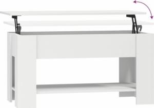 vidaXL vidaXL Stolik kawowy, biały, 101x49x52 cm, materiał drewnopochodny 6