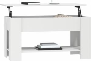 vidaXL vidaXL Stolik kawowy, biały, 101x49x52 cm, materiał drewnopochodny 7