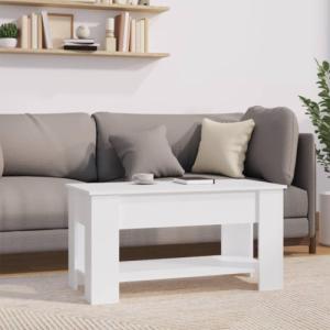 vidaXL vidaXL Stolik kawowy, biały, 101x49x52 cm, materiał drewnopochodny 8
