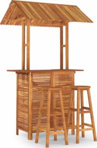 vidaXL vidaXL 3-cz. zestaw ogrodowych mebli barowych, lite drewno akacjowe 2