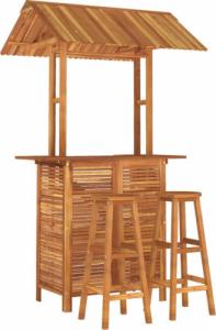 vidaXL vidaXL 3-cz. zestaw ogrodowych mebli barowych, lite drewno akacjowe 3