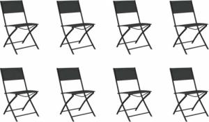 vidaXL 9-częściowy zestaw mebli ogrodowych, szaro-czarny 4