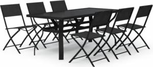 vidaXL vidaXL 7-częściowy zestaw mebli ogrodowych, szaro-czarny 2