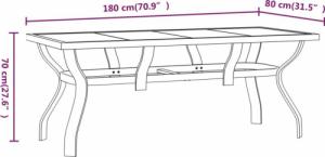 vidaXL vidaXL 7-częściowy zestaw mebli ogrodowych, szaro-czarny 7