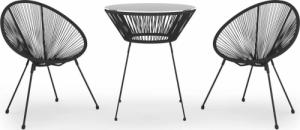 vidaXL vidaXL 3-częściowy zestaw mebli ogrodowych, czarny 2