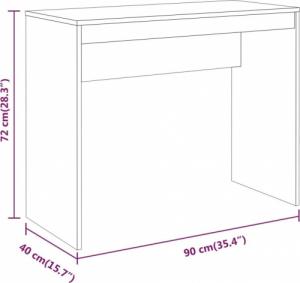 Biurko vidaXL Brązowe 90 cm x 40 cm 7