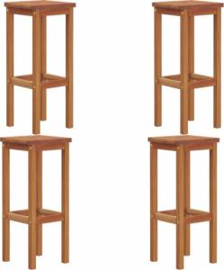 vidaXL vidaXL Stołki barowe, 4 szt., lite drewno akacjowe 2