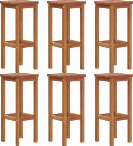 vidaXL vidaXL Stołki barowe, 6 szt,. lite drewno akacjowe 2