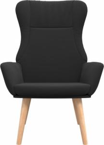 vidaXL vidaXL Fotel wypoczynkowy, czarny, obity tkaniną 2