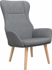 vidaXL vidaXL Fotel wypoczynkowy, jasnoszary, obity tkaniną 2