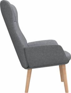vidaXL vidaXL Fotel wypoczynkowy, jasnoszary, obity tkaniną 4