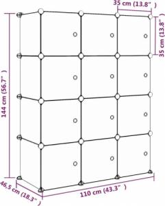 vidaXL vidaXL Regał kostkowy dla dzieci z 12 przegrodami, niebieski, PP 8